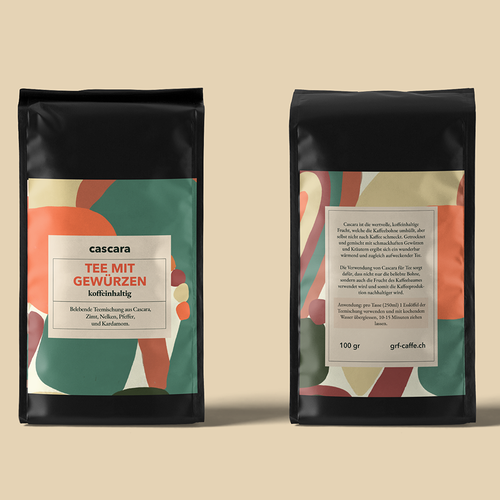 Cascara tea label Design by aran&xa