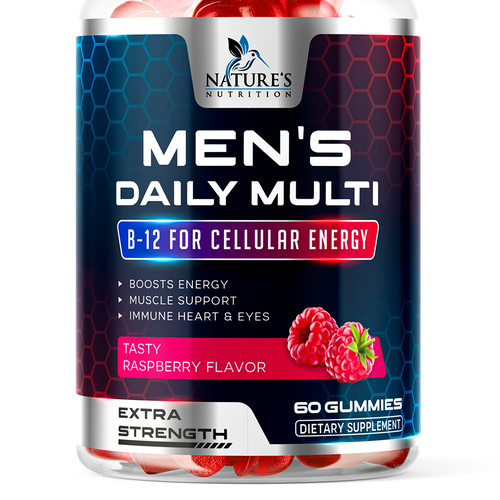Designs | Men's Multivitamin Gummies label design needed for Nature's ...