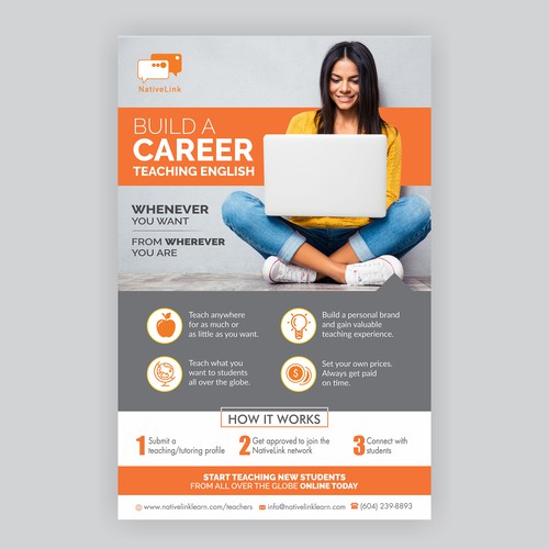 Design a poster to recruit teachers to a new web app Design by Dzine Solution