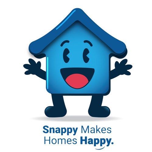 mascot for home service company Snappy makes homes happy Character