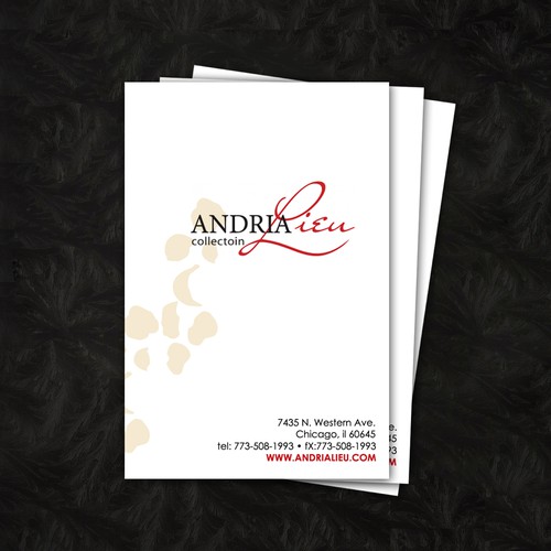 Create the next business card design for Andria Lieu Réalisé par ladytee117