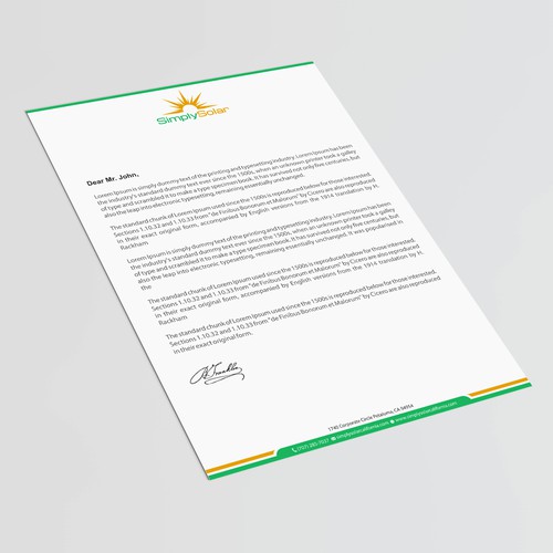 "Renewable Energy Company Letterhead" Design réalisé par thinkweb art