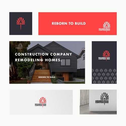 "Reborn To Build" construction company logo. Design by Cosmin Virje