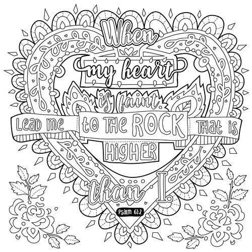 Create 8x8" Hand Lettered Coloring Poster Page デザイン by agnes design