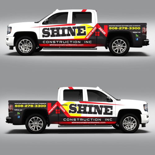 Roofing Company needs vehicle wrap! Guaranteed! Modern & Elegant for GMC Denali 2018 White Truck ! Réalisé par adelea