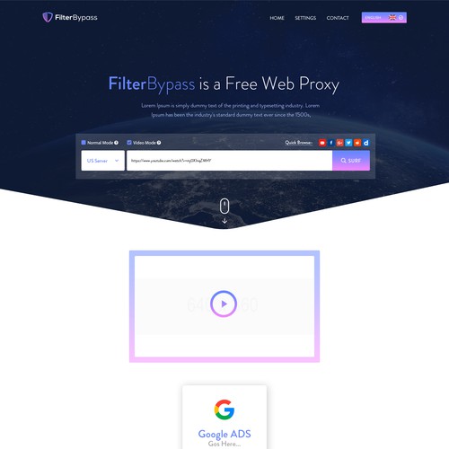  page design for proxy site ( FilterBypass.me )  page design contest