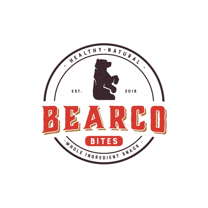 Natural snack food looking for a logo: Bearco Bites | Logo design contest