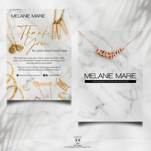Design an Aesthetically Pleasing Jewelry Flyer/ Insert! Design by ant project