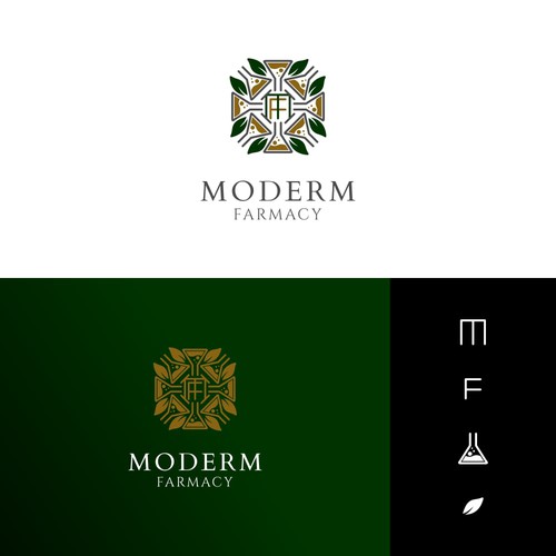 Modern skin care logo that combines science/medicine with nature Design by Fano Design