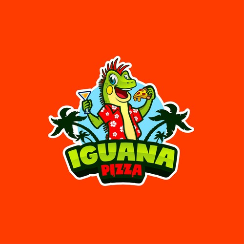 Create a playful logo for Caribbean "Iguana Pizza" restaurant Design by Z Creatives