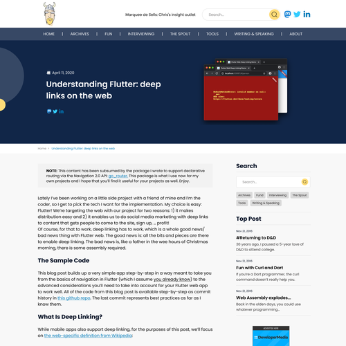 modern redesign for fun technical blog site Design by Technology Wisdom