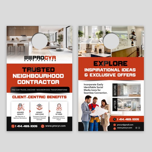 Best Door Flyer for general contractor Design by Alphabet ♥