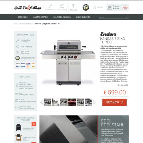 Online-Shop Design: New design for grill-profi-shop.de Design von brunomendes