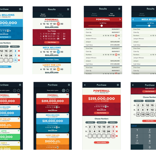 Design of a lottery app Design by MikeDees