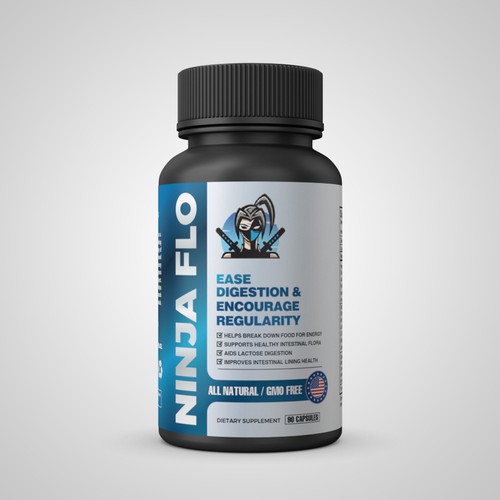 We need a cool supplement label for our supplement NINJAFLO Design by Pice Wilf