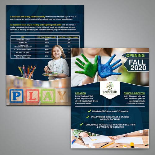 Preschool Flyer Design by Revilo Creations