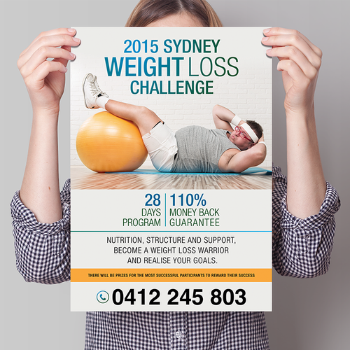 Create an engaging Poster for a weight loss challenge Postcard, flyer