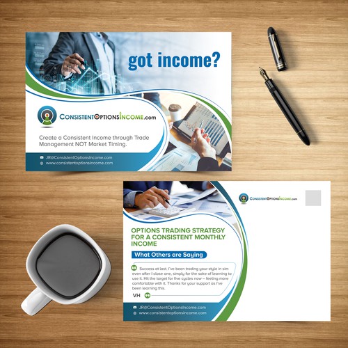 6 x 9 postcard for consistent options income | Postcard, flyer or print ...