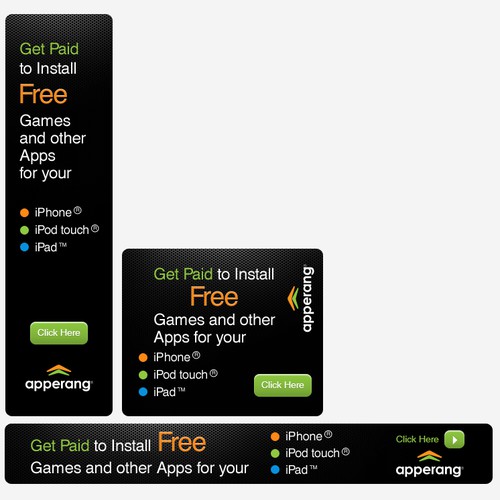 Banner Ads For A New Service That Pays Users To Install Apps Design von 101banners