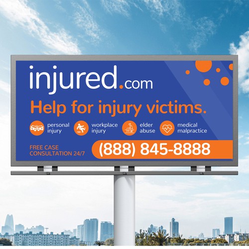 Injured.com Billboard Poster Design Ontwerp door inventivao