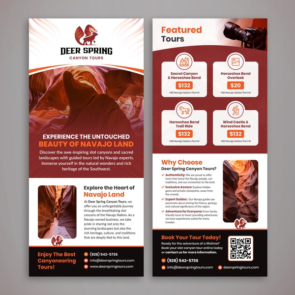 Design realizzato da Jahid Khandaker intitolato "Rack Card for Slot Canyon Tours"