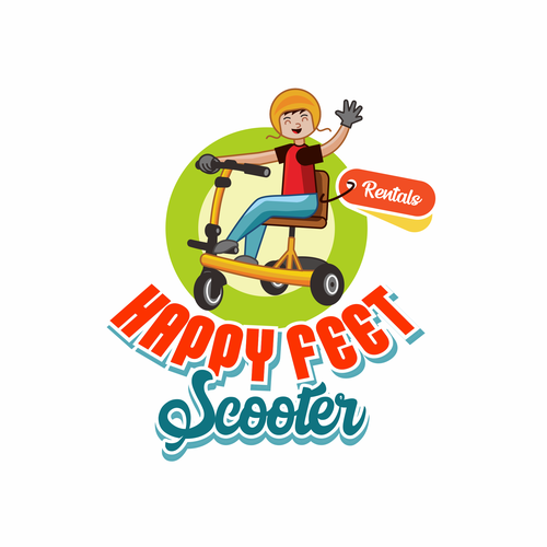 Fun, bright colored, modern logo for theme park scooter rental Design by azabumlirhaz