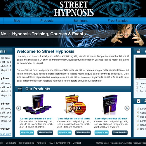 Home Page Design For Hypnosis Website | Web page design contest