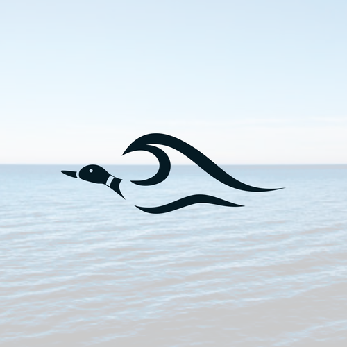 Coastal lifestyle brand featuring a mallard duck and wave, appeal to outdoor enthusiasts and surfers Design réalisé par muuter