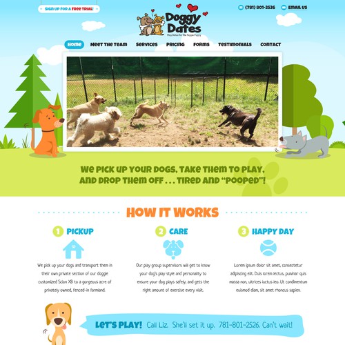 Website Design for Fun Dog Daycare | Web page design contest
