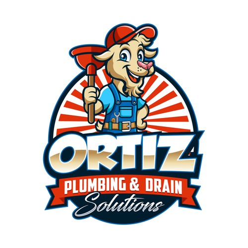 Design a bold GOAT mascot logo for a San Diego plumbing company Design by Sofik_Winner