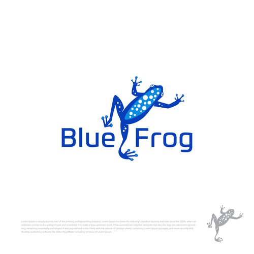 Blue Frog Logo Design by Storiebird