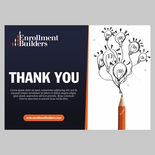 Design a thank you card for us to send to clients using our ad creative as inspiration Design by Studio Eight