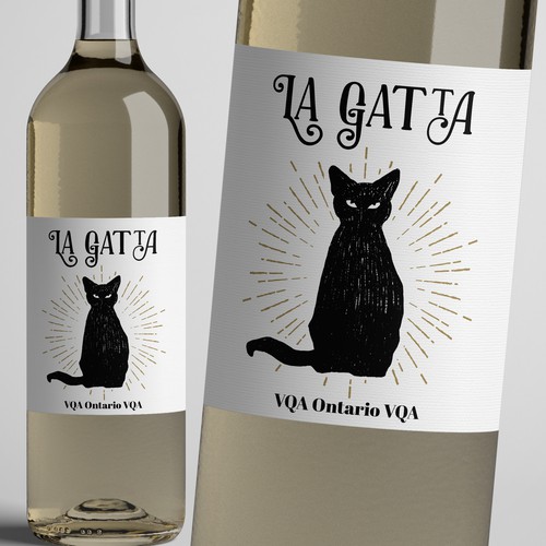 New fun "cat" wine label for female consumers Design by Windmill Designer™
