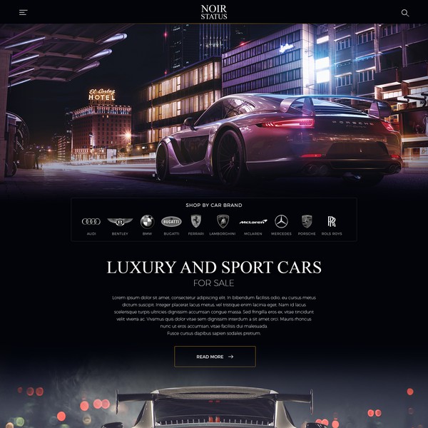 Luxury and sports cars eCommerce