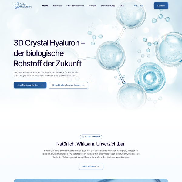 Modernes und prägnantes Webdesign für ein Technologie-Unternemen