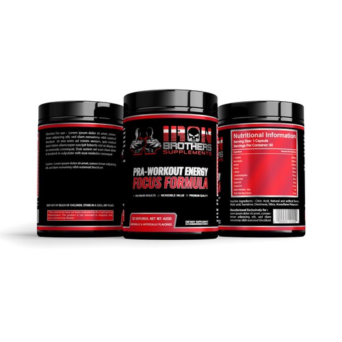 Iron Brothers Supplements PREWORKOUT Label Product label contest