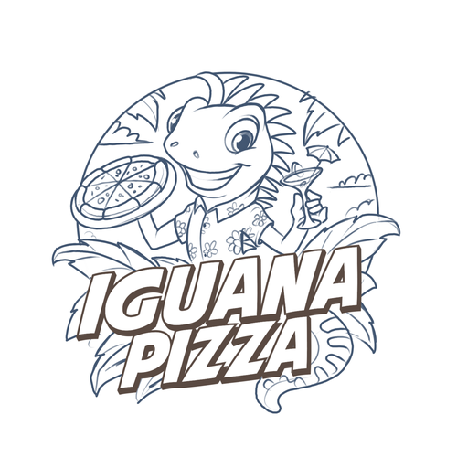 Create a playful logo for Caribbean "Iguana Pizza" restaurant Design by BROXinc