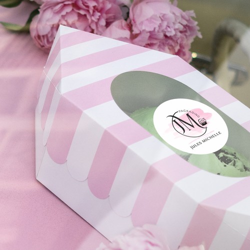 Design a cupcake packaging label Design by Olga Rabodzey