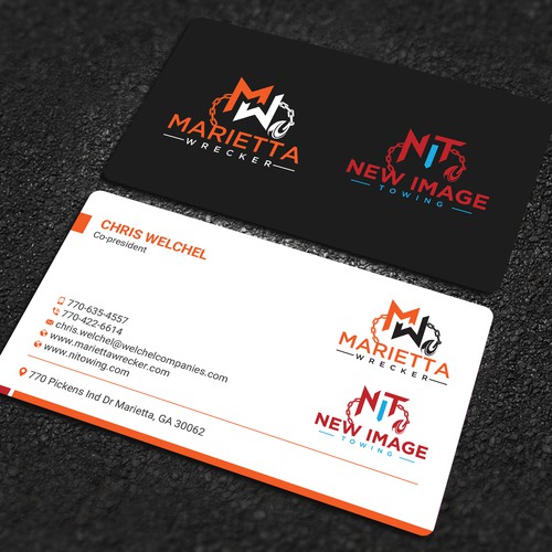 Powerful business card for large towing enterprise Design by prosenjit_P