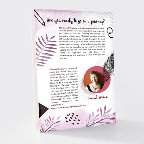 Design a book cover for a book of 365 journaling prompts デザイン by Grace Andersson