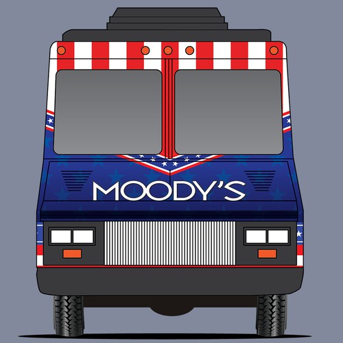 Navy Themed Food Truck Wrap Design Design by Vectogravic
