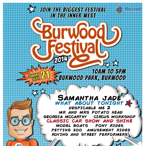 Burwood Festival SuperHero Promo Poster Design by AlinaAv
