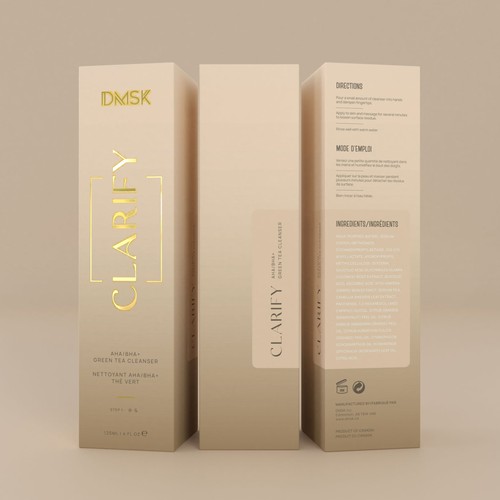 Luxury, high-end product box design for facial cleanser. Design by DG[Graphix]