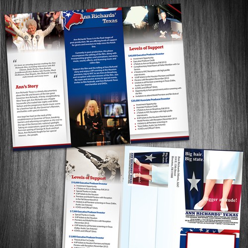 CREATE Brochure for FILM Ann Richards Texas' Design by Qinkqink