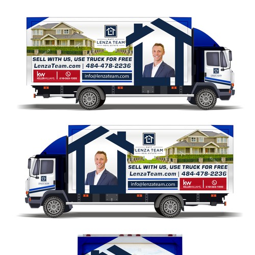 Custom Truck Design Wrap for Real Estate Agent, CREATIVE PROFESSIONAL CLEAN Design by Tanny Dew ❤︎