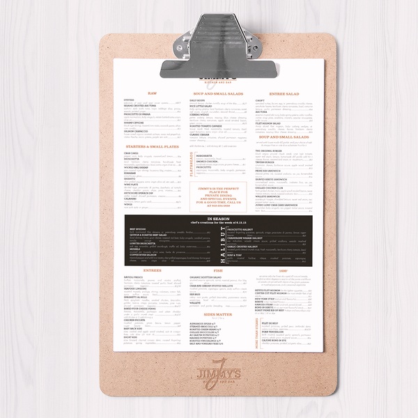 Jimmy's clan menu design