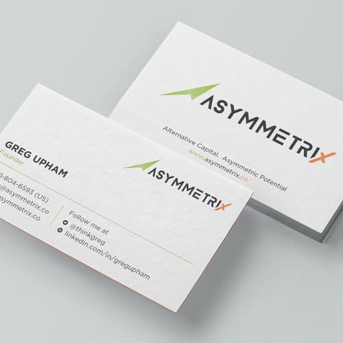 Design a cool, edgey but sophisticated business card for an alternative investment firm. Design von prosenjit_P