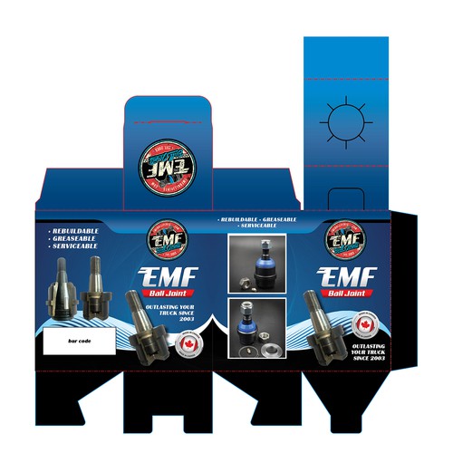 Artwork Design for Automotive Ball Joint Packaging Design by TheThreeMedia