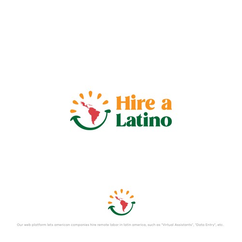 Powerful design for our software platform logo about hiring remote latino workers Design by SiddhArt