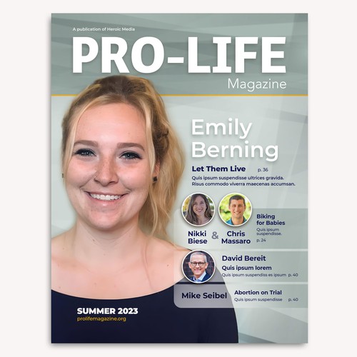 Magazine Cover for Pro-Life Non-Profit Réalisé par cwitzke